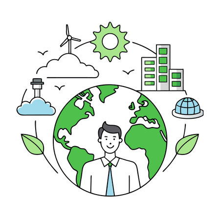 Sustainable business practices for a greener future illustration conceptのイラスト素材