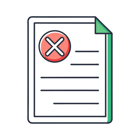 Document Rejected Vector Illustration Graphic Icon Flat Designのイラスト素材