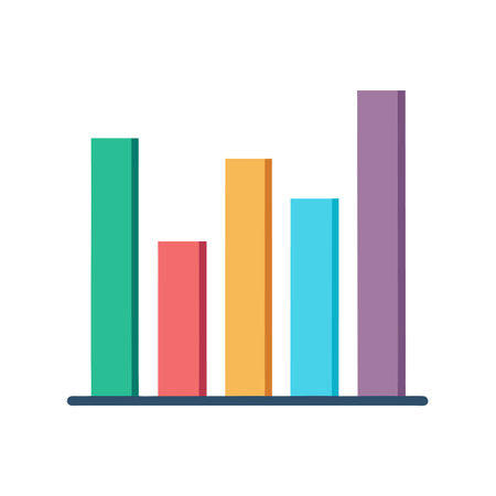 Colorful bar graph visual representing data trends and analysisのイラスト素材