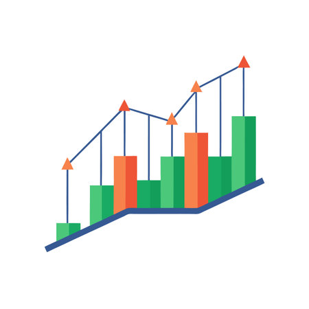 Upward graph showing growth and success in business worldのイラスト素材