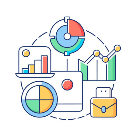 Abstract data analysis and reporting concept using financial graphsのイラスト素材