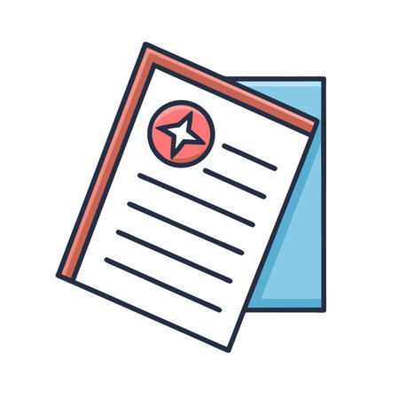 Stylized documents folder representing company guidelines and brand identityのイラスト素材