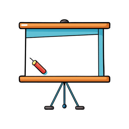 Whiteboard with Pen Illustration for Education or Business Presentations Conceptのイラスト素材