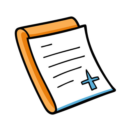 Medical prescription pad or chart with lines and medical cross designのイラスト素材