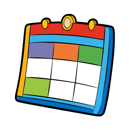 Colorful Cartoon Style Calendar with Highlighted Dates and To-Do Listのイラスト素材