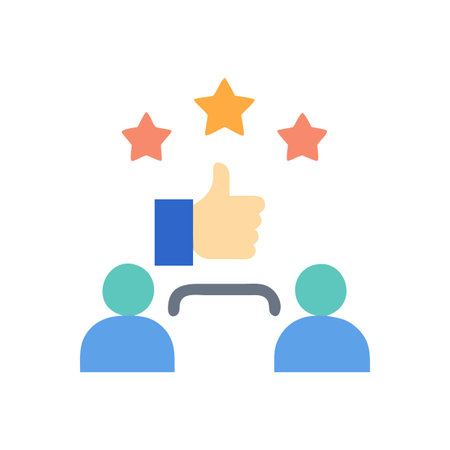 Positive feedback from customers with high ratings concept iconのイラスト素材