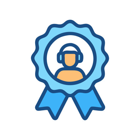 Customer service award badge icon for support or satisfactionのイラスト素材