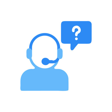 Help desk agent with question mark in thought bubbleのイラスト素材