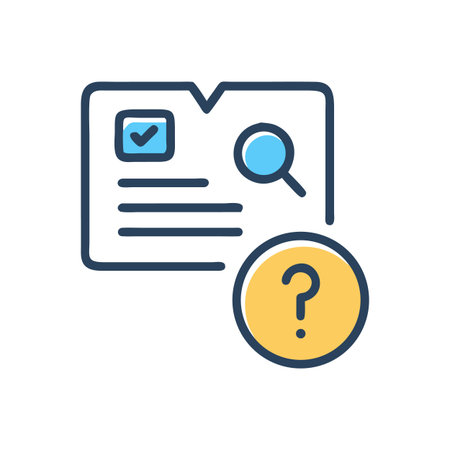 Completed Form Icon With Question and Searchのイラスト素材