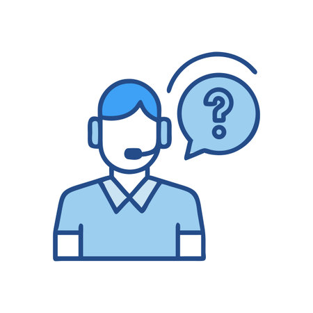 Help desk assistant with question mark speech bubble iconのイラスト素材