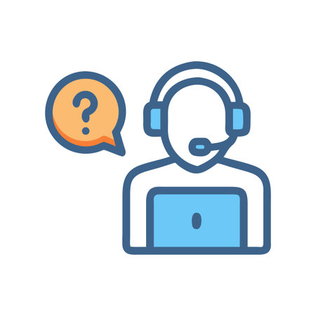 Help desk agent avatar with question mark speech bubbleのイラスト素材