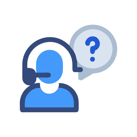 Customer service operator icon with question mark balloonのイラスト素材