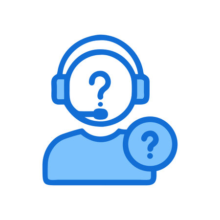 Customer support avatar, question mark, helpline assistance icon symbolのイラスト素材