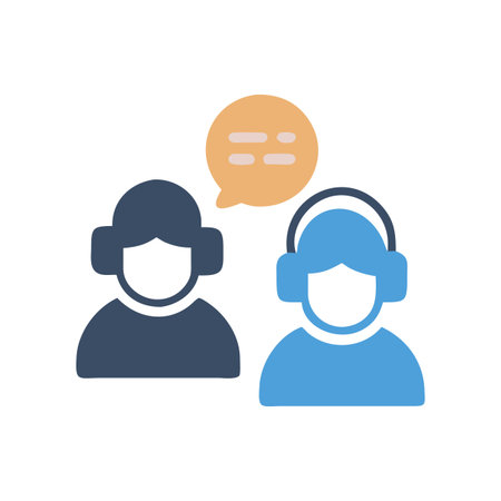 Customer support team communication through digital platform illustrationのイラスト素材