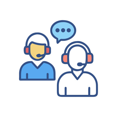 Customer support agents with speech bubble icon conceptのイラスト素材