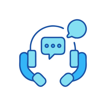 Blue Customer Service Icon Symbol for Help Desk Supportのイラスト素材