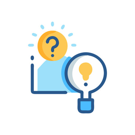 Idea generation concept icon with lightbulb and question markのイラスト素材