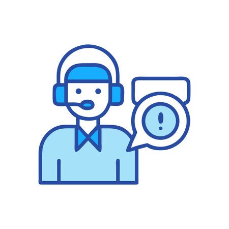 Customer service representative icon with information speech bubbleのイラスト素材