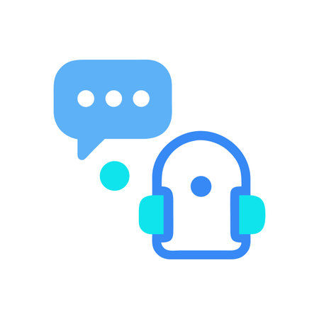 Chatbot communication support graphic flat icon on black backgroundのイラスト素材