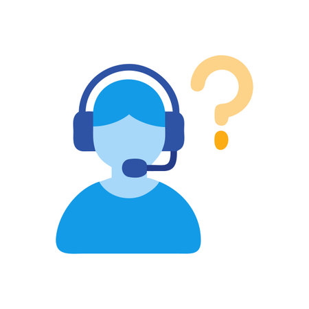 Customer support with question mark, help online service conceptのイラスト素材