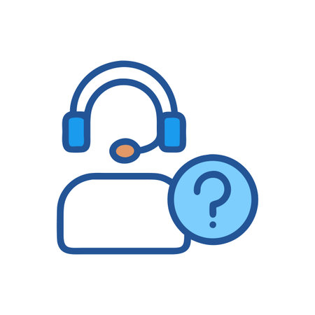 Customer support agent icon with question mark symbolのイラスト素材