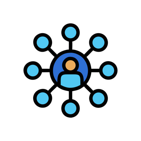 Network connection of one user with multiple connections iconのイラスト素材
