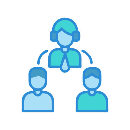 Customer service representative connecting with client avatars graphicallyのイラスト素材