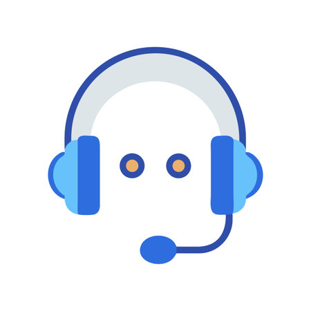 Icon of headset representing customer service support operatorのイラスト素材