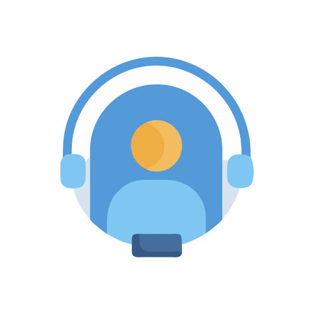 Vector illustration of a customer service representative in minimal styleのイラスト素材