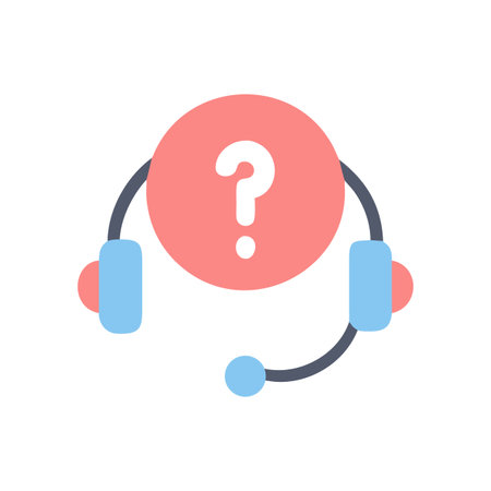 Stylized Customer Service Headset Icon with Question Mark Designのイラスト素材