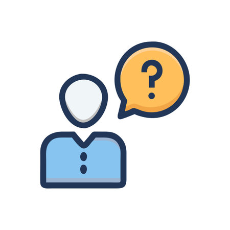 Man icon with question mark in flat vector styleのイラスト素材