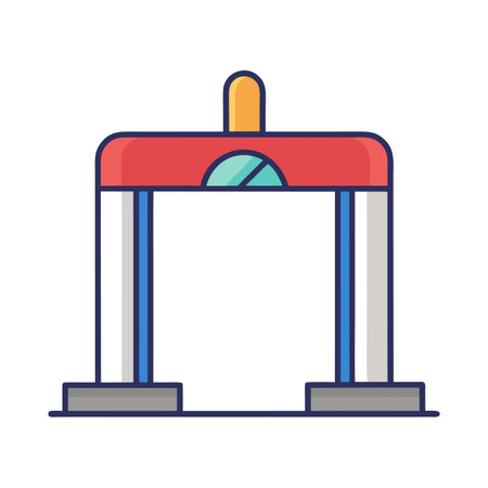 Stylized metal detector icon for security screenings in flat design formatのイラスト素材