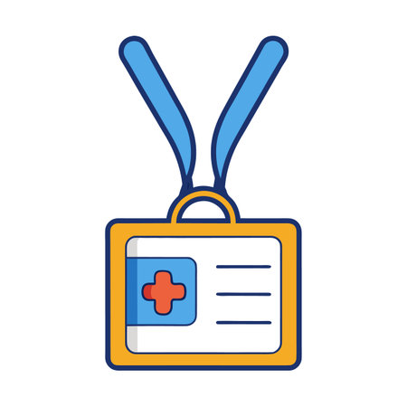 Medical ID Badge Icon Illustrating Healthcare Professional Identification for Clinic Accessのイラスト素材