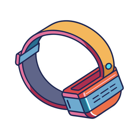 Isometric VR Headset Illustration for Technology and Gaming Visuals in Vector Formatのイラスト素材