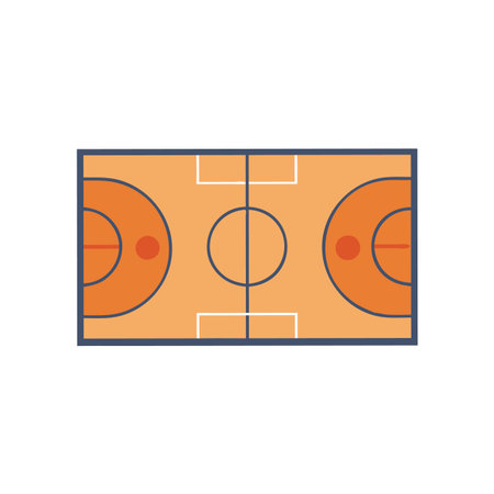 Basketball Court Diagram for Sport and Recreation Illustrationのイラスト素材