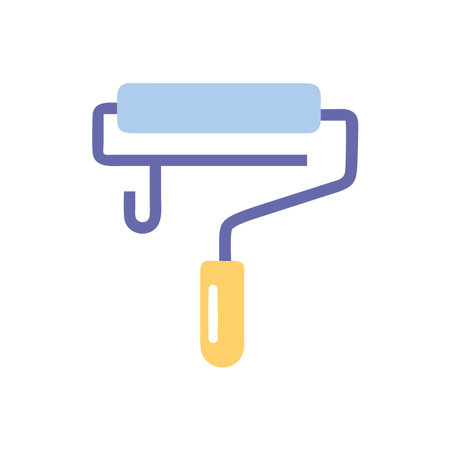 Painting roller illustration on black background. Vector graphic.のイラスト素材