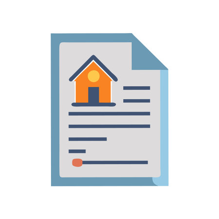 Real estate contract document with house graphic vectorのイラスト素材
