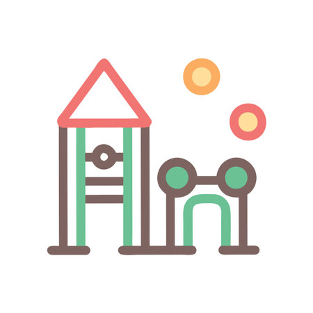 Stylized Playground Set on Black Background Vector Imageのイラスト素材