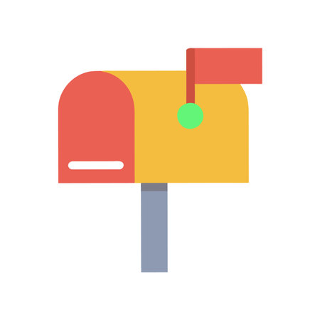 Colorful Mailbox Vector Illustration on a Black Backgroundのイラスト素材