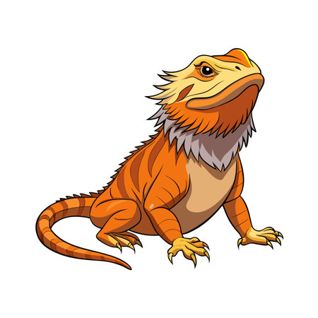 Illustration of a colorful bearded dragon, an exotic pet reptile illustrationのイラスト素材