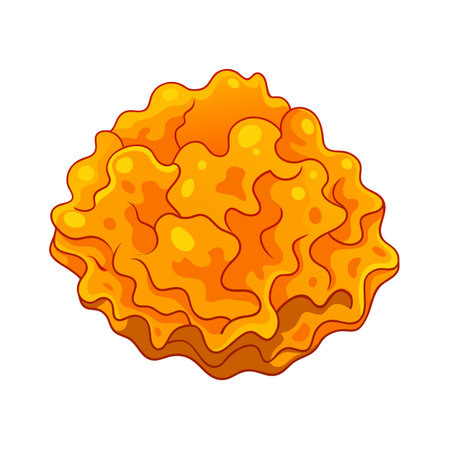 Abstract Orange Cloud with Curvy Lines and Yellow Patches on White Backgroundのイラスト素材