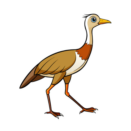 Cartoon Image of a Strutting Buttonquail with Cartoon Style and Featuresのイラスト素材
