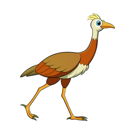 Cartoon bird illustration in motion against white background, perfect for educational contentのイラスト素材
