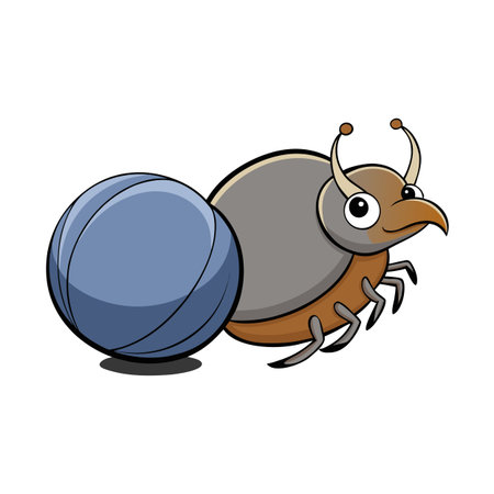 Cartoon ant illustration isolated on white background for children's bookのイラスト素材