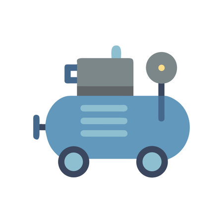 Isolated blue air compressor vector illustration on a black background perfect for designsのイラスト素材
