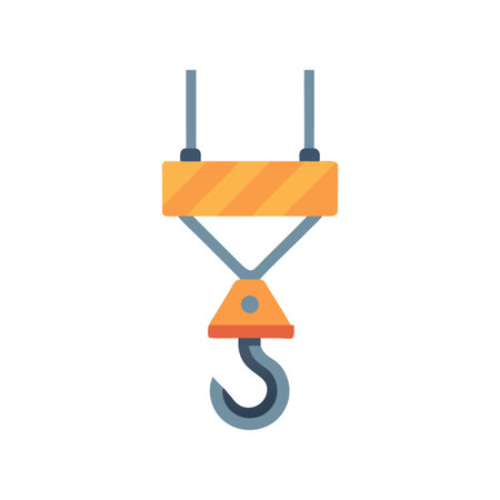 Isolated construction crane hook illustration for engineering and industrial design projectsのイラスト素材