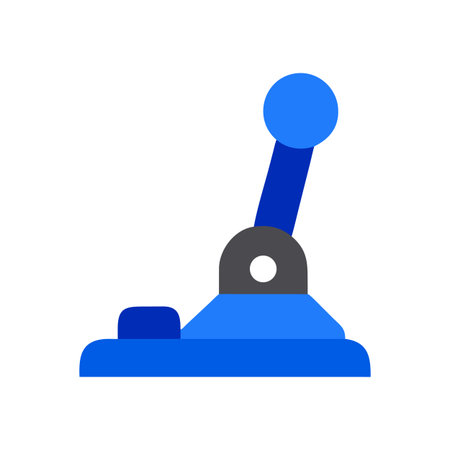 Simple graphic of a blue lever machine on black background suitable for designsのイラスト素材