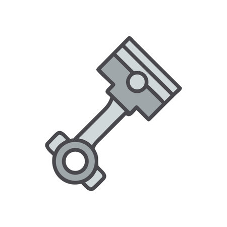 Grey Engine Piston: Car part illustration for mechanics, auto repair and servicesのイラスト素材