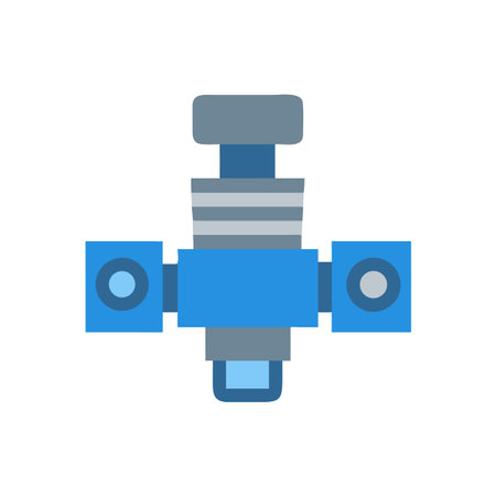 Abstract Illustration of a blue and grey Satellite on Black Backgroundのイラスト素材