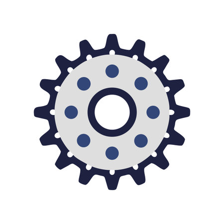 Isolated gear cogwheel illustration on black background symbolizing mechanics and engineering solutionsのイラスト素材